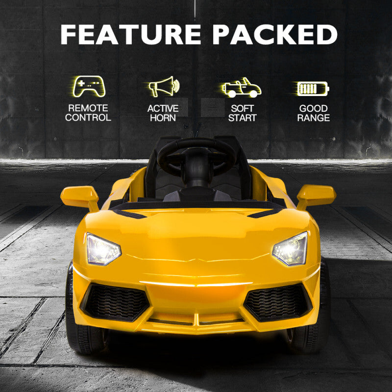ROVO KIDS Ride-On Car LAMBORGHINI Inspired - Electric Battery Remote Yellow - Cosy Abode