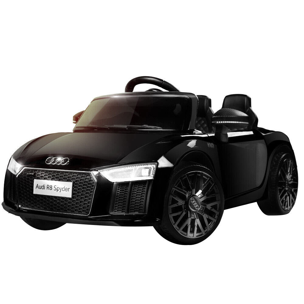 LICENSED AUDI R8 Kids Ride On Car Toy Spyder Electric Remote Control Black 12V - Cosy Abode