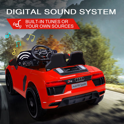 Rovo Kids Kids Ride-On Car Licensed AUDI R8 SPYDER Battery Electric Toy Remote 12V Red - Cosy Abode