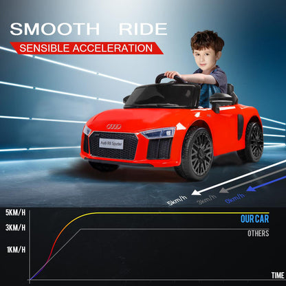 Rovo Kids Kids Ride-On Car Licensed AUDI R8 SPYDER Battery Electric Toy Remote 12V Red - Cosy Abode