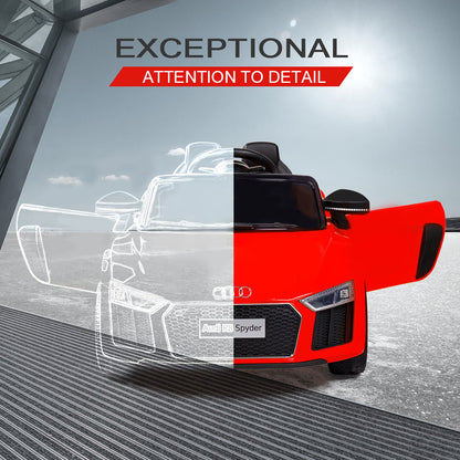 Rovo Kids Kids Ride-On Car Licensed AUDI R8 SPYDER Battery Electric Toy Remote 12V Red - Cosy Abode