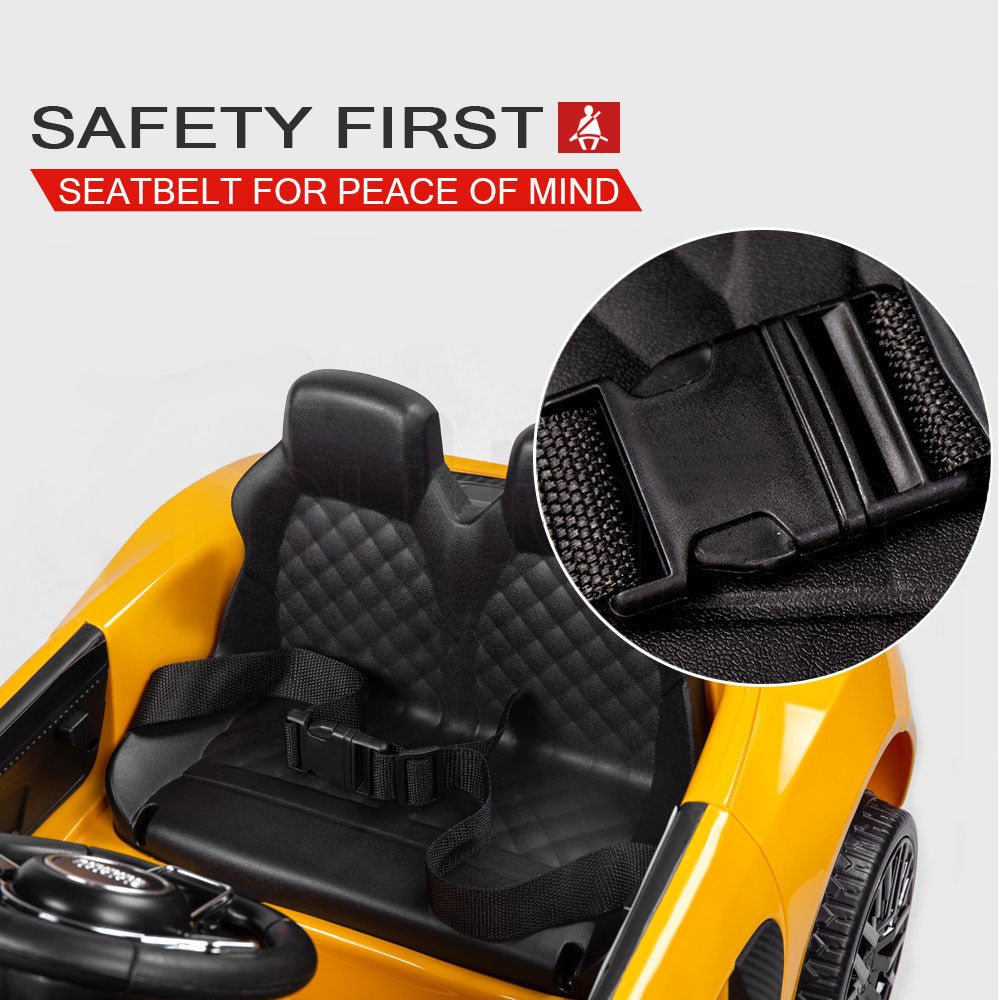 Rovo Kids Kids Ride-On Car Licensed AUDI R8 SPYDER Battery Electric Toy Remote 12V Yellow - Cosy Abode