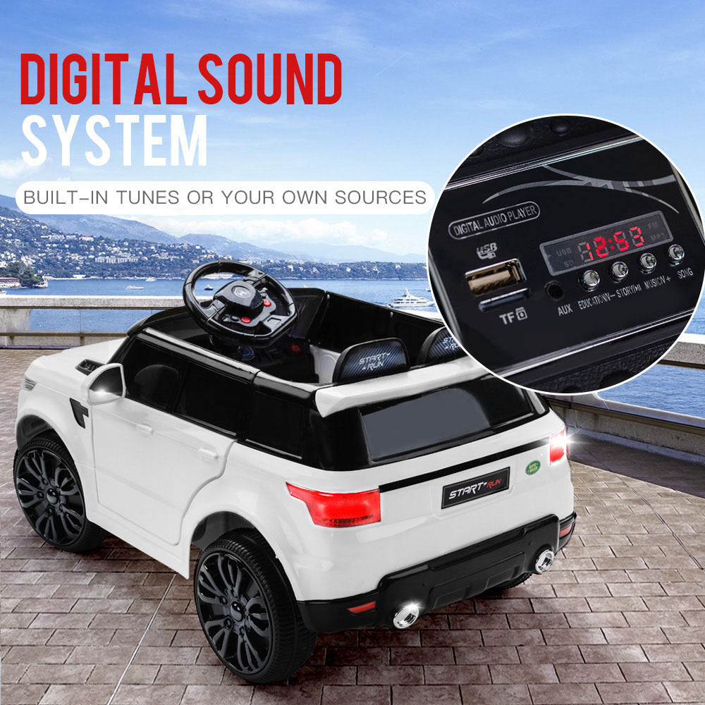 ROVO KIDS Ride-On Car Electric Battery Childrens Toy Powered w/ Remote 12V White - Cosy Abode