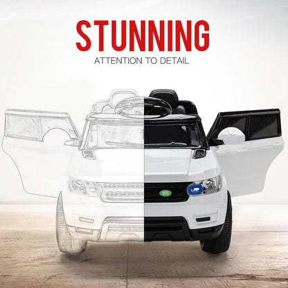 ROVO KIDS Ride-On Car Electric Battery Childrens Toy Powered w/ Remote 12V White - Cosy Abode