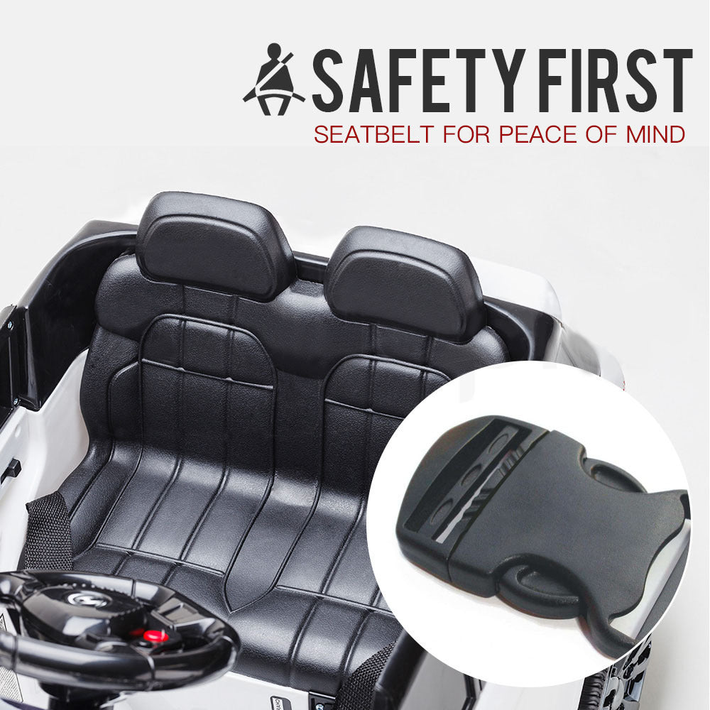 ROVO KIDS Ride-On Car Electric Battery Childrens Toy Powered w/ Remote 12V White - Cosy Abode