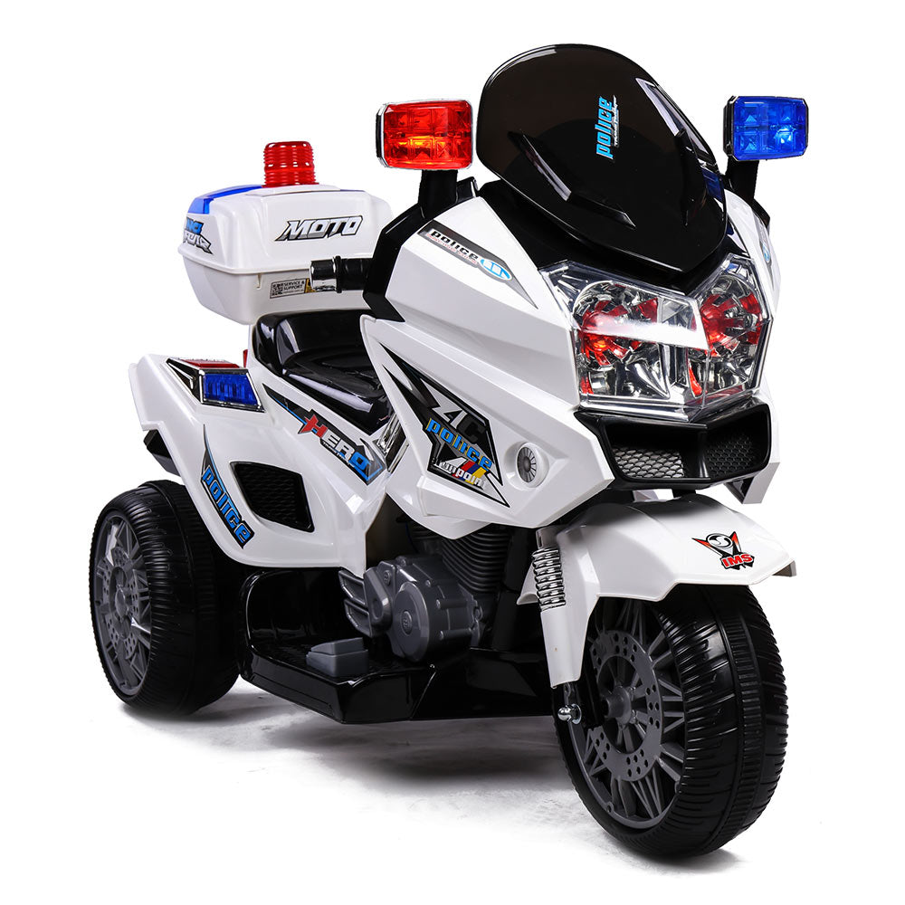 ROVO KIDS Electric Ride-On Patrol Motorbike S1K-Inspired Battery Police Toy Bike - Cosy Abode