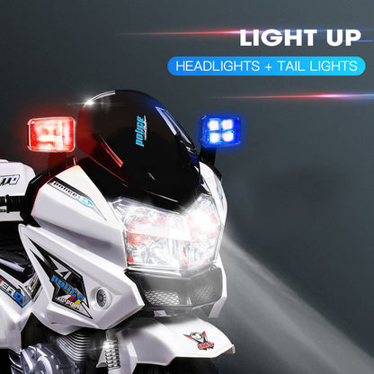 ROVO KIDS Electric Ride-On Patrol Motorbike S1K-Inspired Battery Police Toy Bike - Cosy Abode