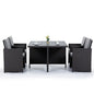 LONDON RATTAN Wicker 5 Piece Outdoor Dining Table Furniture Set - Grey - Cosy Abode