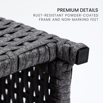 LONDON RATTAN Wicker 5 Piece Outdoor Dining Table Furniture Set - Grey - Cosy Abode