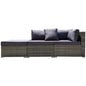 LONDON RATTAN 3 Seater Modular Outdoor Lounge Setting incl. Ottoman - Grey - Cosy Abode
