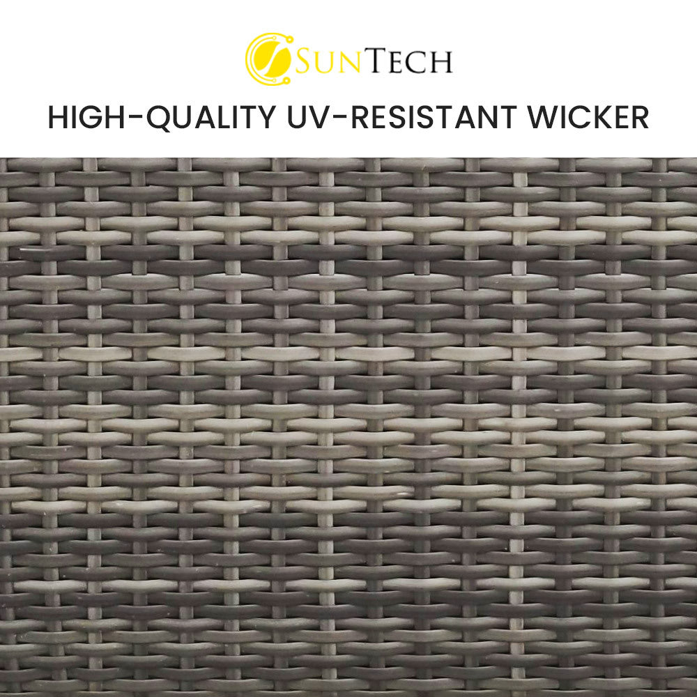 LONDON RATTAN 4 Seater Modular Outdoor Lounge Sofa Setting - Grey - Cosy Abode