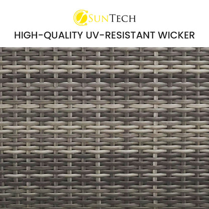 LONDON RATTAN 4 Seater Modular Outdoor Lounge Sofa Setting - Grey - Cosy Abode