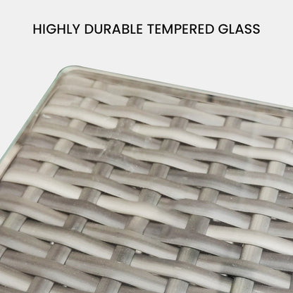 LONDON RATTAN 5 Piece 4 Seater Outdoor Modular Lounge Setting with Coffee Table - Grey - Cosy Abode