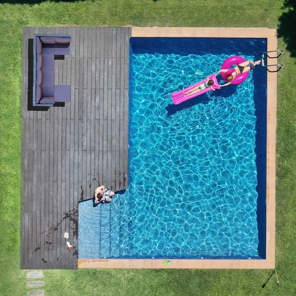 LONDON RATTAN 6 Seater Modular Outdoor Lounge Setting with Ottoman, Grey - Cosy Abode