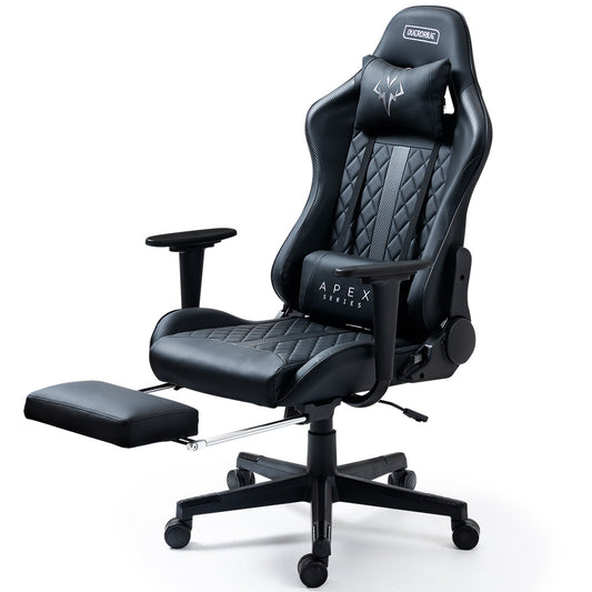 OVERDRIVE Apex Series Reclining Gaming Ergonomic Office Chair with Footrest, Black - Cosy Abode