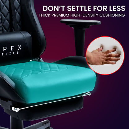 OVERDRIVE Apex Series Reclining Gaming Ergonomic Office Chair with Footrest, Black - Cosy Abode