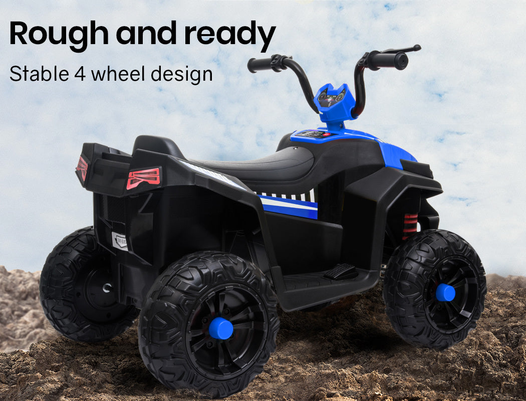 ROVO KIDS Electric Ride On ATV Quad Bike Battery Powered, Black and Blue - Cosy Abode