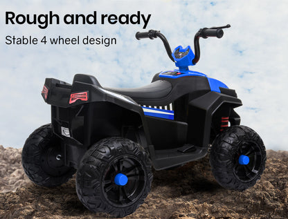 ROVO KIDS Electric Ride On ATV Quad Bike Battery Powered, Black and Blue - Cosy Abode