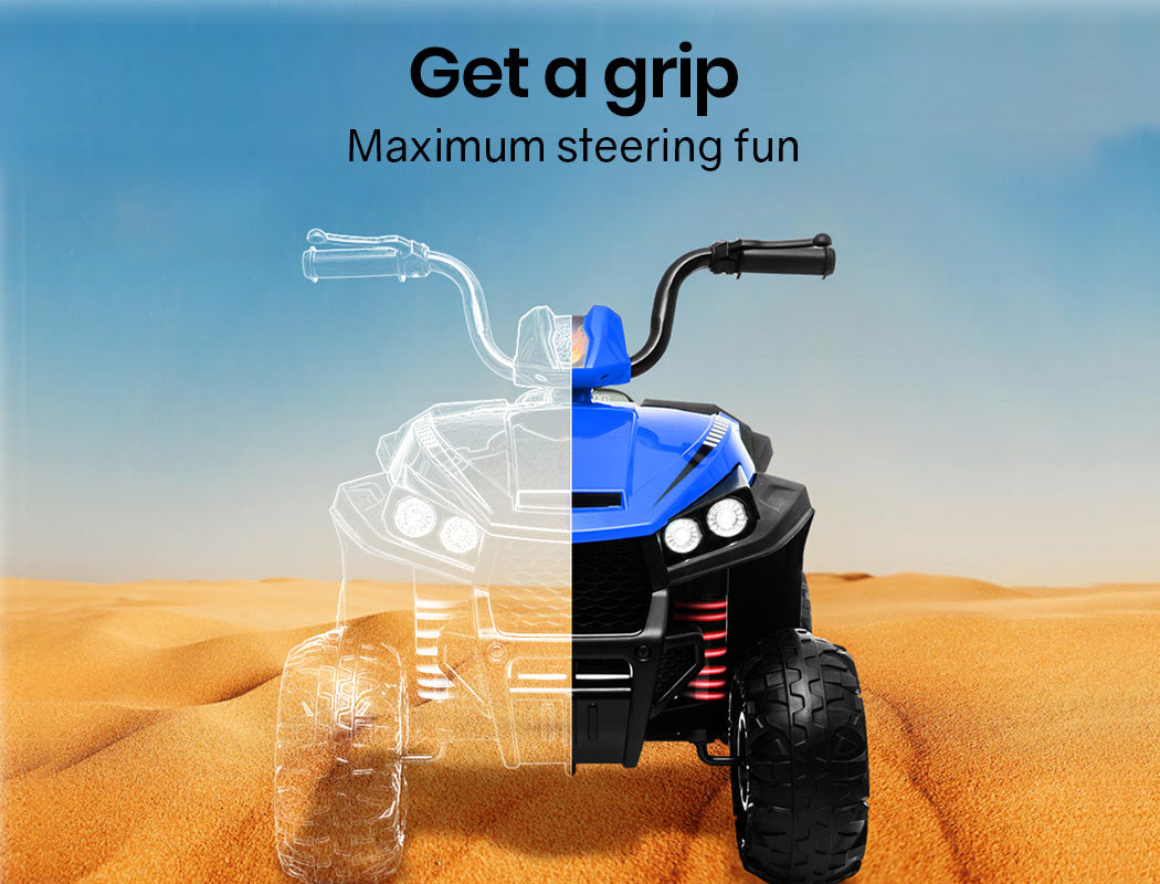ROVO KIDS Electric Ride On ATV Quad Bike Battery Powered, Black and Blue - Cosy Abode