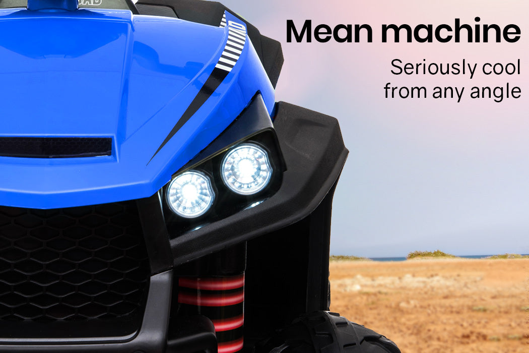 ROVO KIDS Electric Ride On ATV Quad Bike Battery Powered, Black and Blue - Cosy Abode