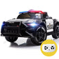 ROVO KIDS Ride-On Car Mustang Children Police Patrol Electric Toy w/ Remote Control Black/White - Cosy Abode