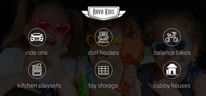 ROVO KIDS Ride-On Car Mustang Children Police Patrol Electric Toy w/ Remote Control Black/White - Cosy Abode