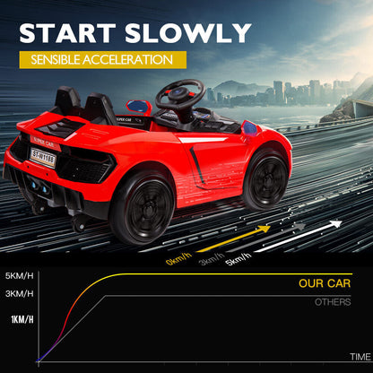ROVO KIDS Lamborghini Inspired Ride-On Car, Remote Control, Battery Charger, Red - Cosy Abode