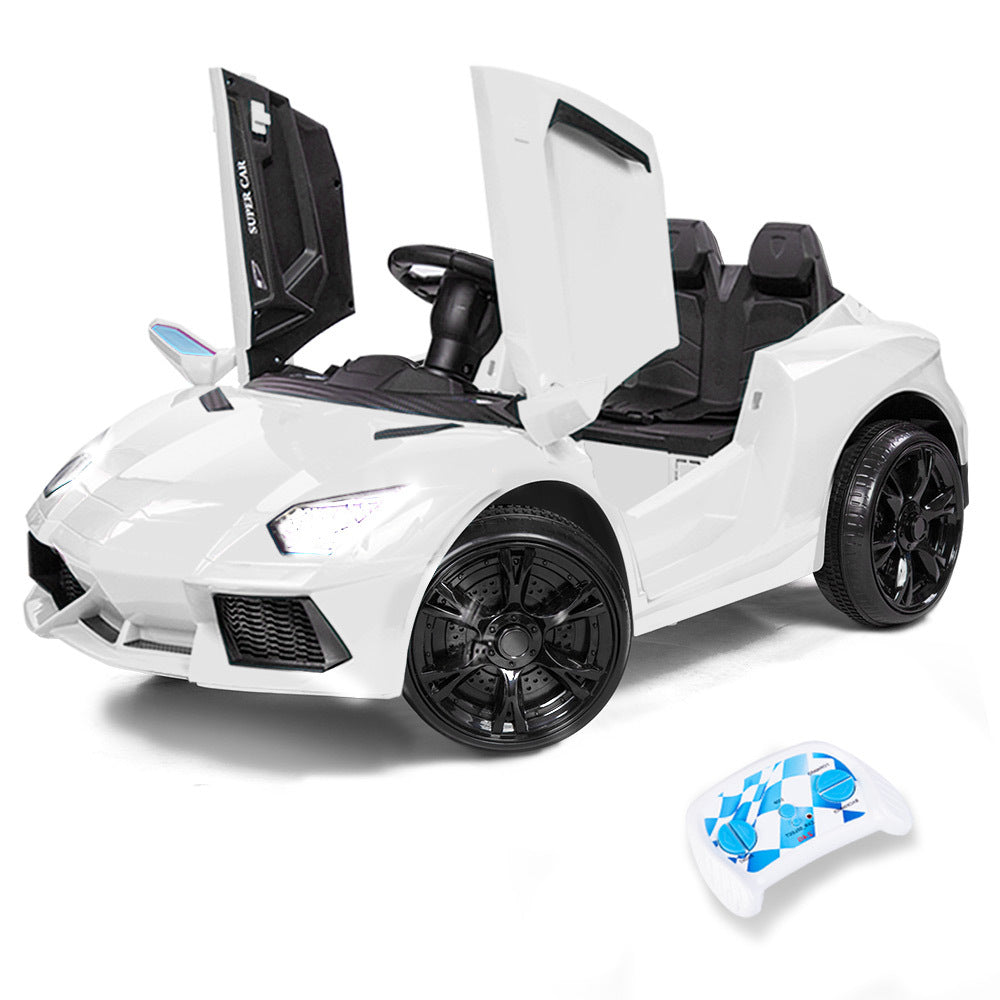ROVO KIDS Lamborghini Inspired Ride-On Car, Remote Control, Battery Charger, White - Cosy Abode