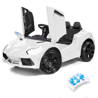 ROVO KIDS Lamborghini Inspired Ride-On Car, Remote Control, Battery Charger, White - Cosy Abode