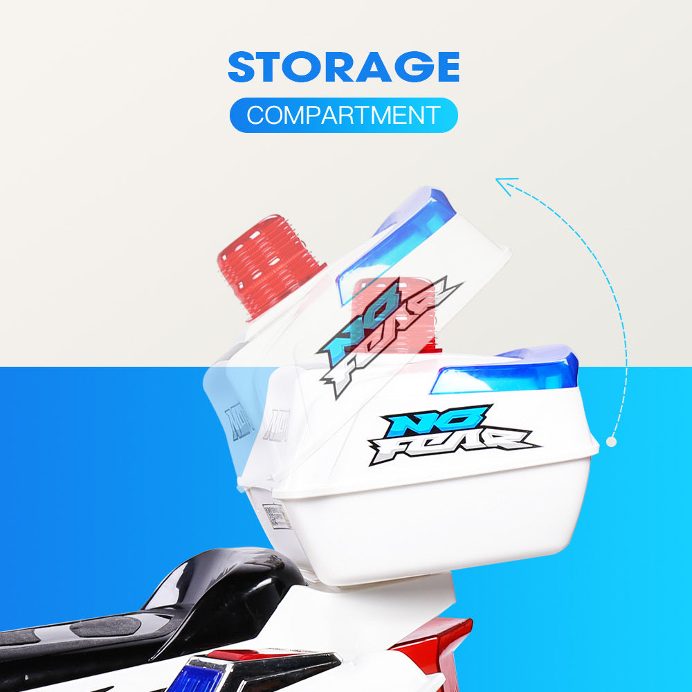 ROVO KIDS Electric Ride-On Motorcycle Children Police Patrol Bike Toy Trike - Cosy Abode