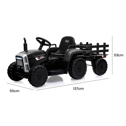 ROVO KIDS Electric Battery Operated Ride On Tractor Toy, Remote Control, Black - Cosy Abode