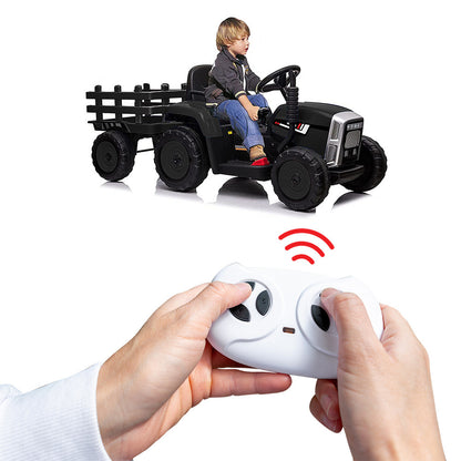 ROVO KIDS Electric Battery Operated Ride On Tractor Toy, Remote Control, Black - Cosy Abode