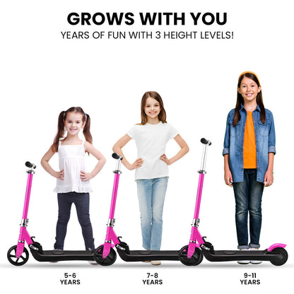 ROVO KIDS Electric Scooter Lithium Ride-On Foldable E-Scooter 125W Rechargeable, Pink - Cosy Abode