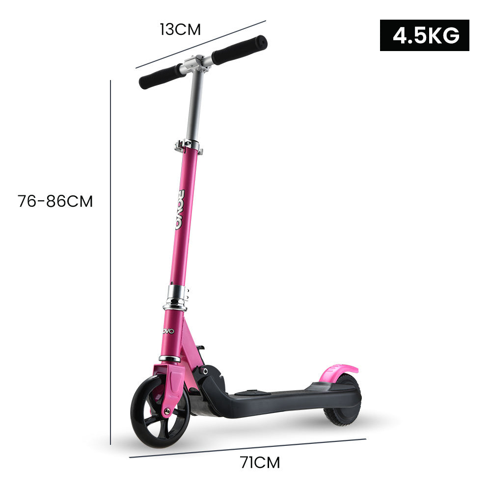 ROVO KIDS Electric Scooter Lithium Ride-On Foldable E-Scooter 125W Rechargeable, Pink - Cosy Abode