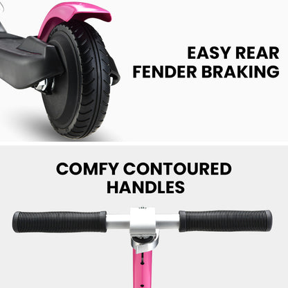 ROVO KIDS Electric Scooter Lithium Ride-On Foldable E-Scooter 125W Rechargeable, Pink - Cosy Abode