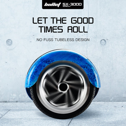 BULLET Electric Hoverboard Scooter 6.5 Inch Wheels, Colour LED Lighting, Carry Bag, Gen III Blue Galaxy - Cosy Abode