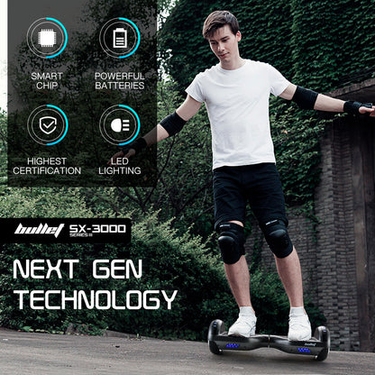 BULLET Hoverboard Electric Scooter 6.5 Inch Wheels Self Balancing Gen III Carbon Fiber Style - Cosy Abode