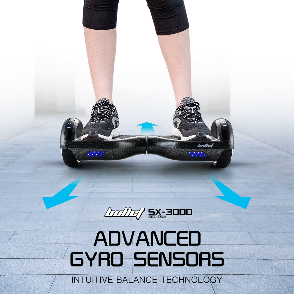 BULLET Hoverboard Electric Scooter 6.5 Inch Wheels Self Balancing Gen III Carbon Fiber Style - Cosy Abode