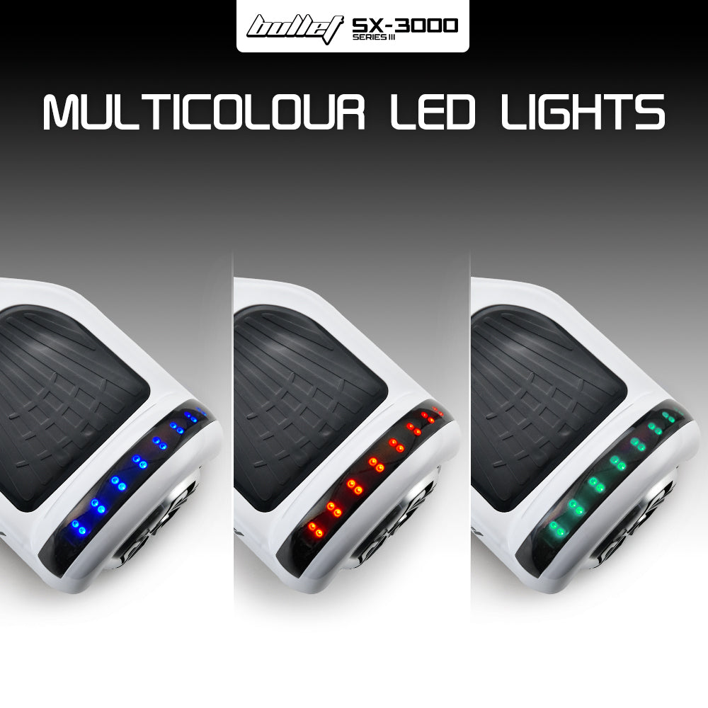BULLET Hoverboard Electric Scooter 6.5 Inch Wheels Self Balancing Gen III White Free Carry Bag - Cosy Abode
