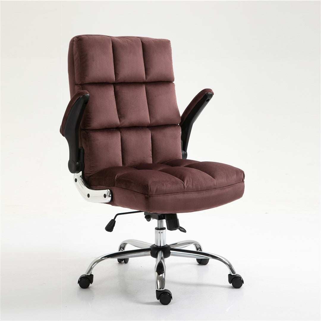 Velvet Home Ergonomic Swivel Adjustable Tilt Angle and Flip-up Arms Office Chair - Cosy Abode