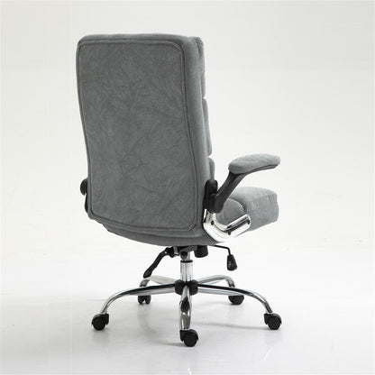 Soft Velvet Home Ergonomic Swivel Adjustable Tilt Angle and Flip-up Arms Office Chair - Cosy Abode