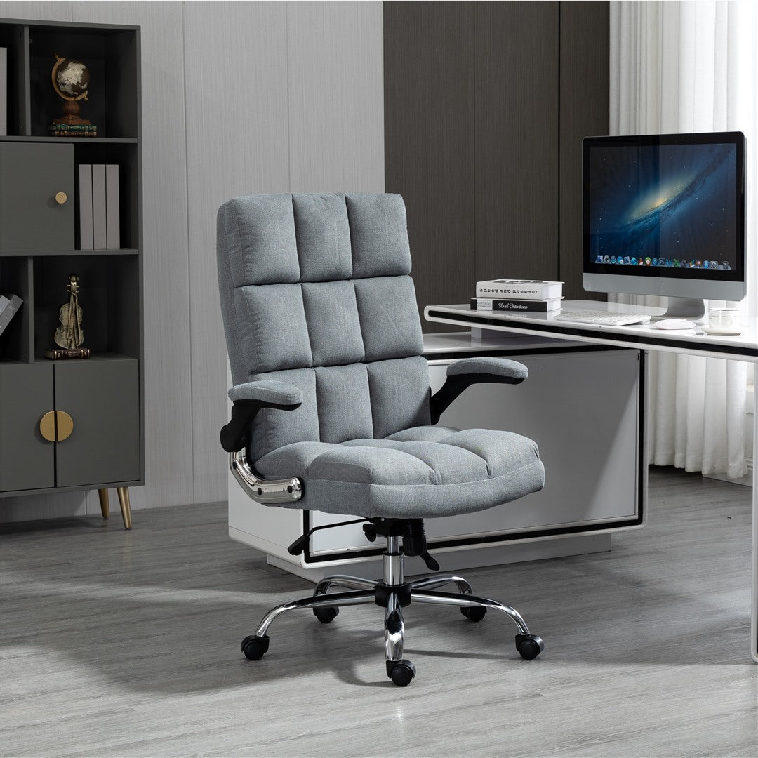 Soft Velvet Home Ergonomic Swivel Adjustable Tilt Angle and Flip-up Arms Office Chair - Cosy Abode
