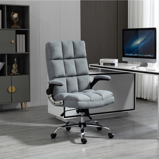 Soft Velvet Home Ergonomic Swivel Adjustable Tilt Angle and Flip-up Arms Office Chair - Cosy Abode