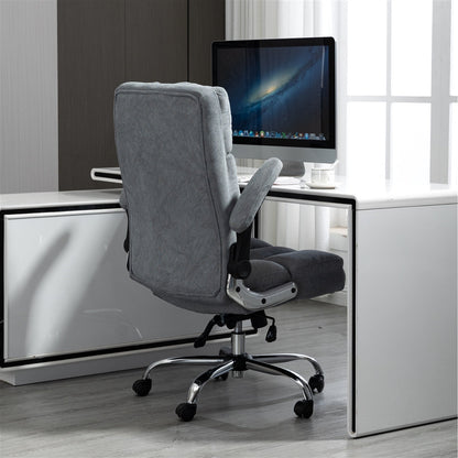 Soft Velvet Home Ergonomic Swivel Adjustable Tilt Angle and Flip-up Arms Office Chair - Cosy Abode