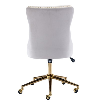 Velvet Home Office Chair- Beige - Cosy Abode