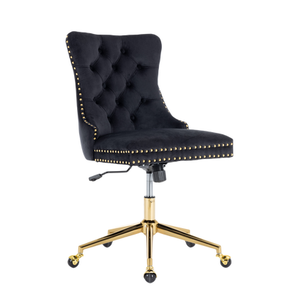 Velvet Home Office Chair- Black - Cosy Abode
