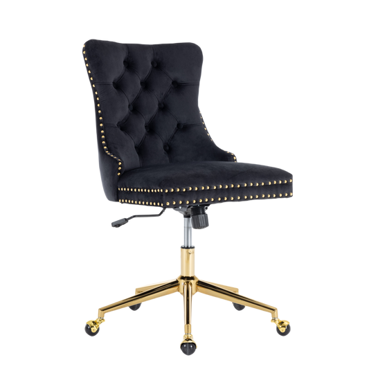 Velvet Home Office Chair- Black - Cosy Abode