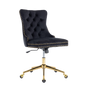 Velvet Home Office Chair- Black - Cosy Abode
