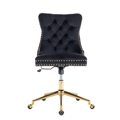 Velvet Home Office Chair- Black - Cosy Abode