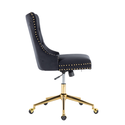 Velvet Home Office Chair- Black - Cosy Abode